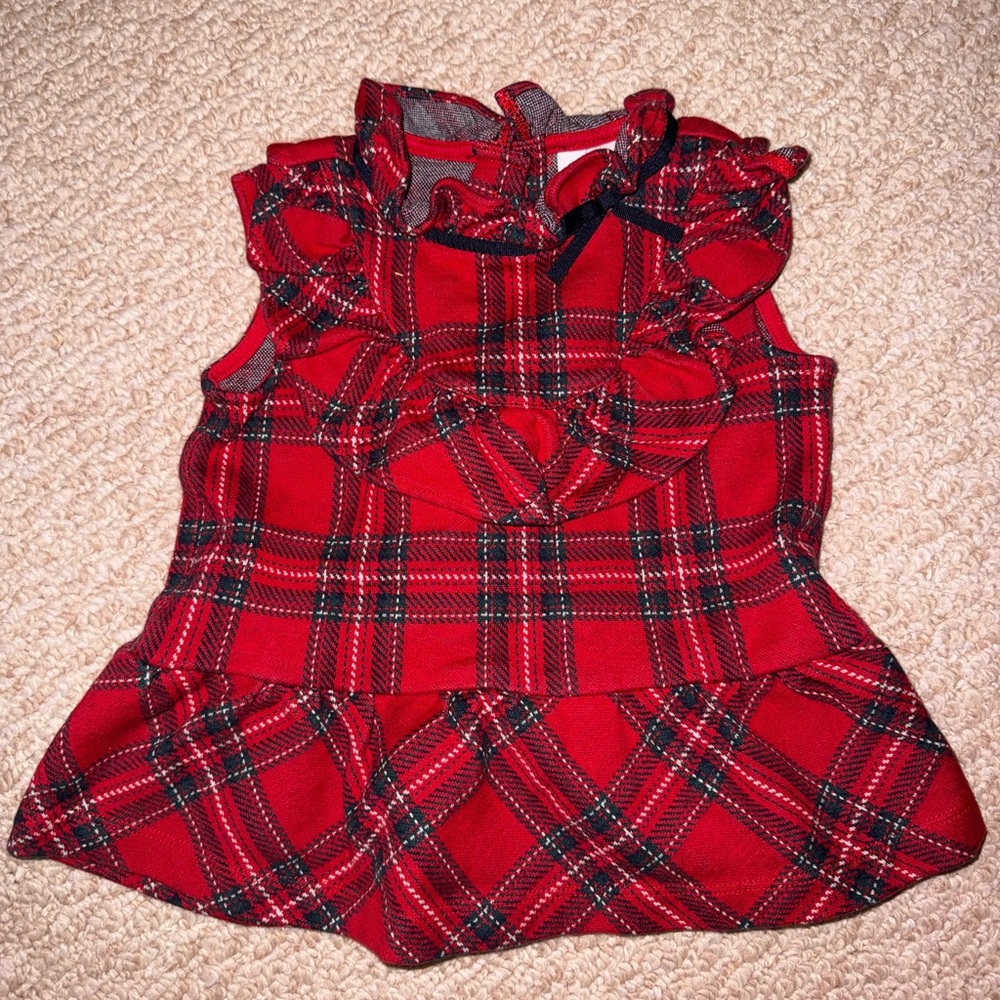 Janie and Jack Red Plaid Ruffle Top